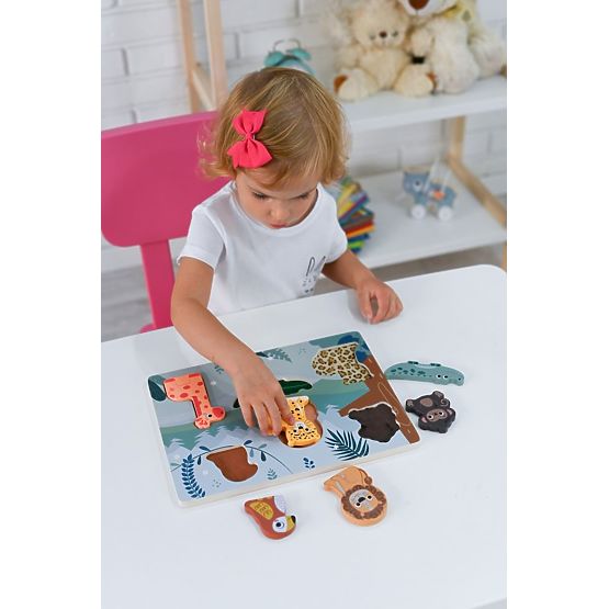Dotyková skladačka 3D Zvieratá zo safari