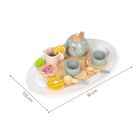 Drevená čajová súprava kanvička šálky 14 kusov ECOTOYS