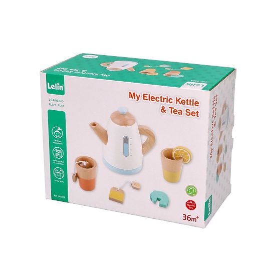 Drevená čajová súprava s kanvičkou a šálkami