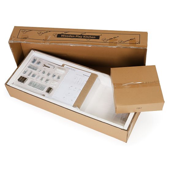 Drevená detská kuchyňa veľká bielo-zlatá ECOTOYS