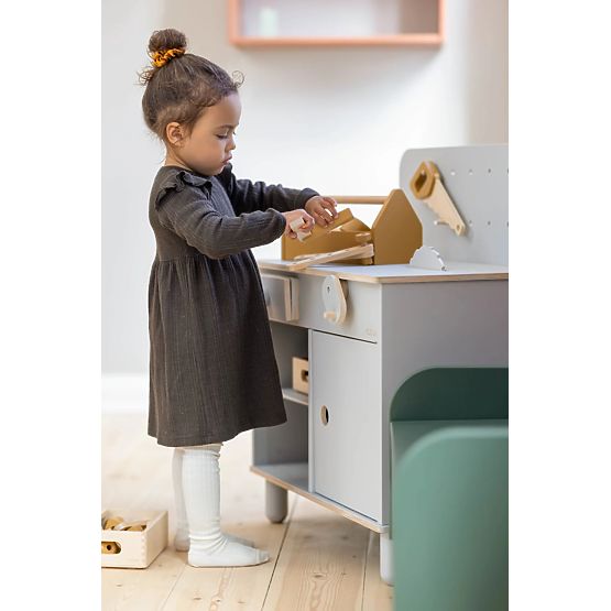 Drevená dielňa Nordic - šedá