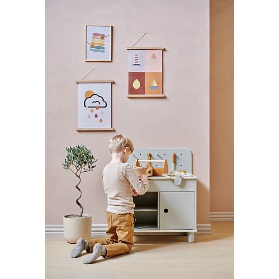 Drevená dielňa Nordic - šedá