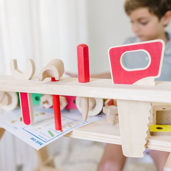 Drevená dielňa pre domácich majstrov a stavebnice 2v1