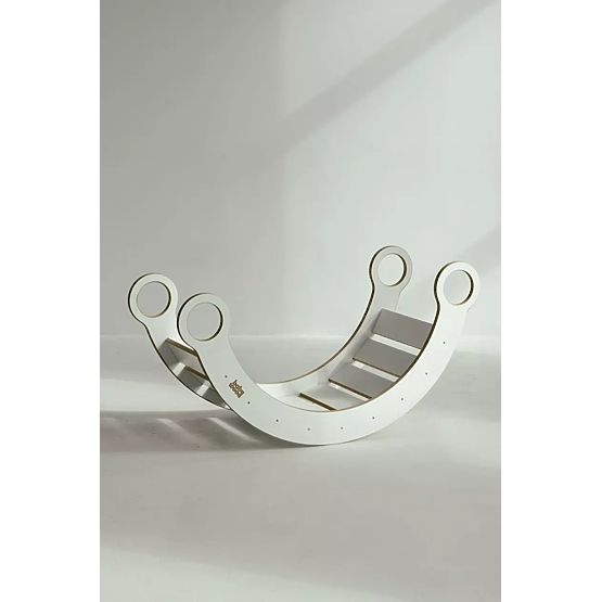 Drevená hojdačka Montessori L - biela