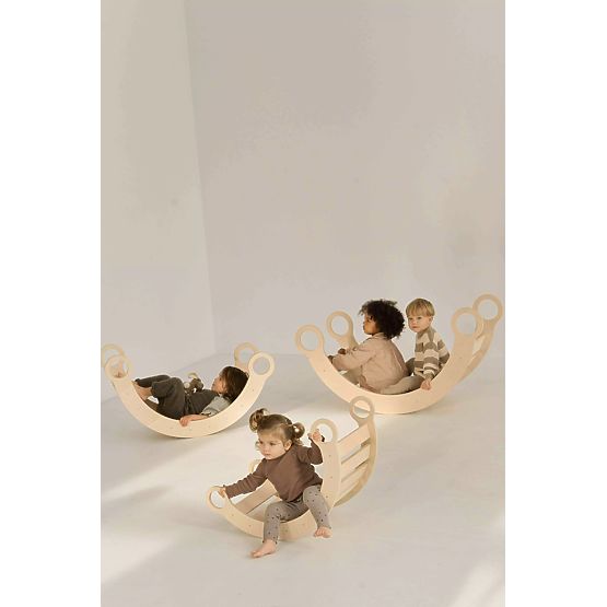 Drevená hojdačka Montessori S - prírodná