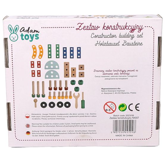Drevená konštrukčná sada 40 prvkov