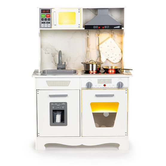 Drevená kuchynka pre deti so zvukmi a LED + príslušenstvo ECOTOYS