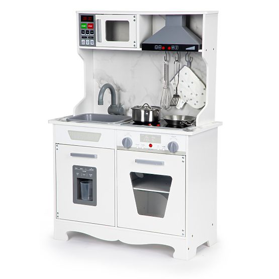 Drevená kuchynka pre deti so zvukmi a LED + príslušenstvo ECOTOYS