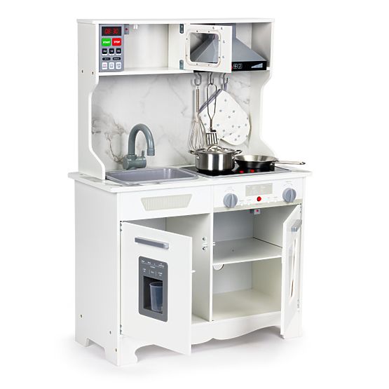 Drevená kuchynka pre deti so zvukmi a LED + príslušenstvo ECOTOYS