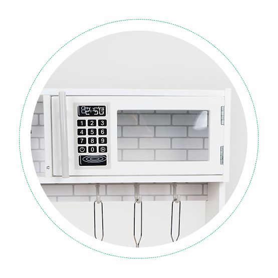 Drevená kuchynka pre deti LED svetlo + hrnce ECOTOYS