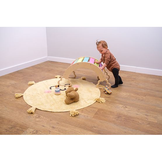 Drevená montessori hojdačka - dúhová