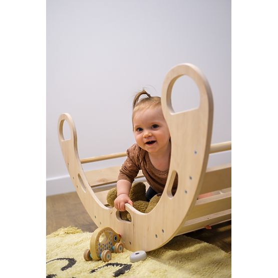Drevená montessori hojdačka - prírodná