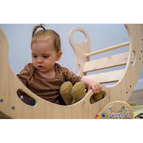 Drevená montessori hojdačka - prírodná