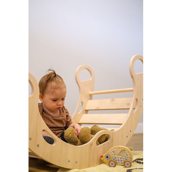 Drevená montessori hojdačka - prírodná