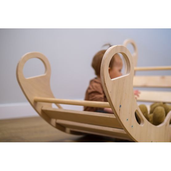 Drevená montessori hojdačka - prírodná