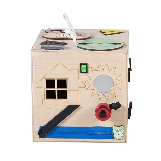 Drevená Montessori kocka - prírodná