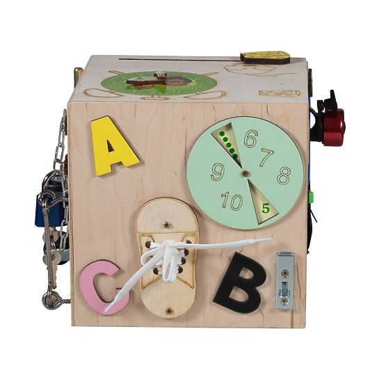 Drevená Montessori kocka - prírodná