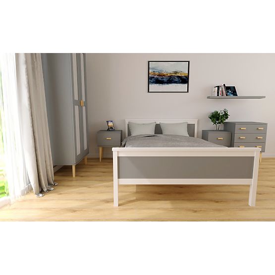 Drevená posteľ Ikar 200 x 120 cm - šedo-biela