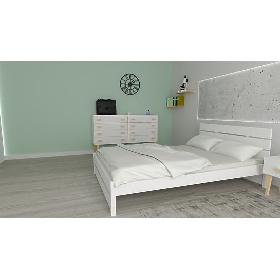 Drevená posteľ Max 200 x 90 cm - biela