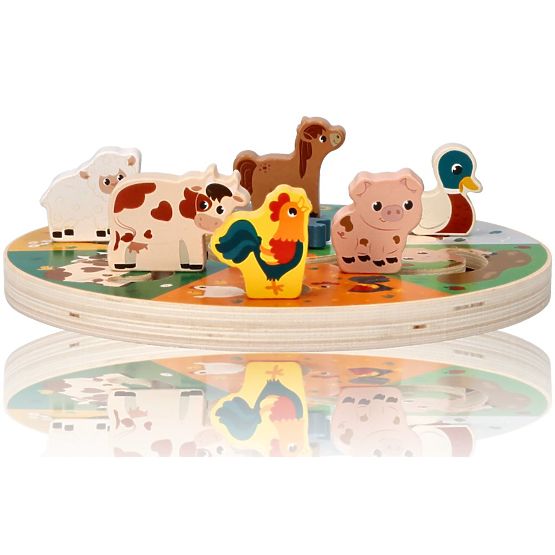 Drevená posúvacia hra - zvieratá z farmy