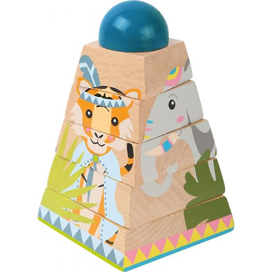 Drevená pyramída pre deti Džungľa