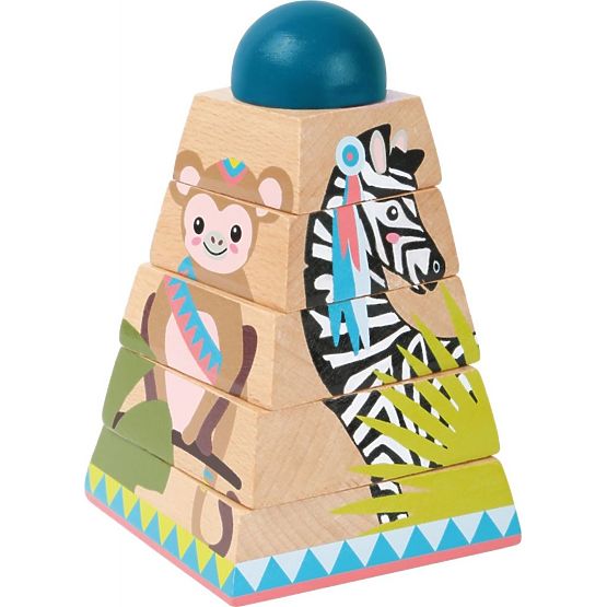 Drevená pyramída pre deti Džungľa