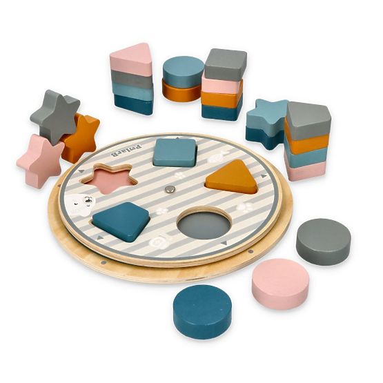 Drevená skladačka na triedenie tvarov a farieb