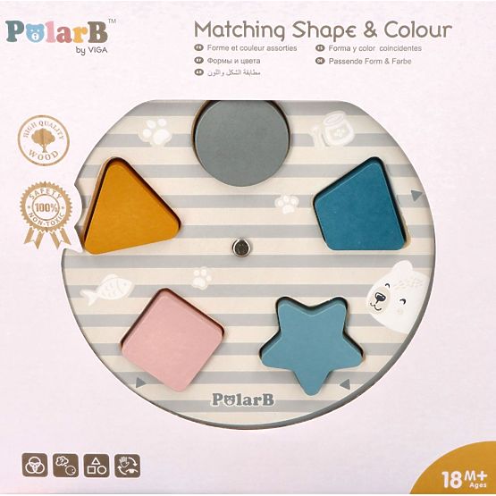 Drevená skladačka na triedenie tvarov a farieb