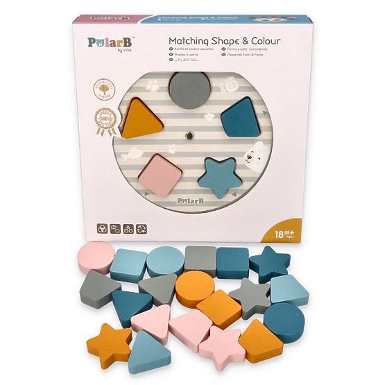 Drevená skladačka na triedenie tvarov a farieb