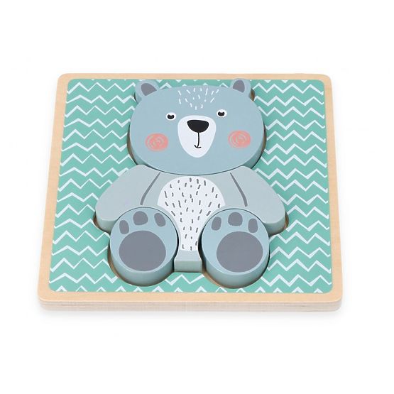 Drevená skladačka s medvedíkom