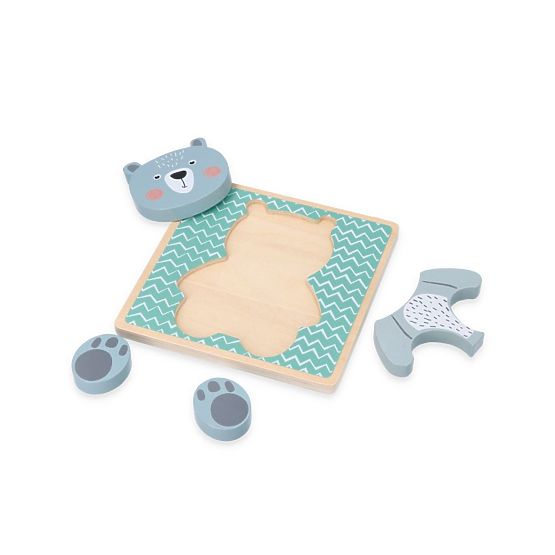 Drevená skladačka s medvedíkom