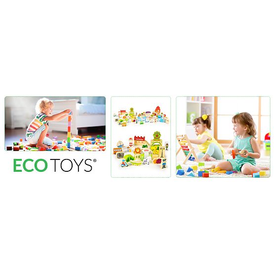 Drevená stavebnica - Zábavné mesto 120 ks