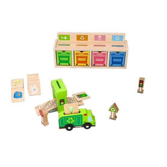 Drevená triedička odpadu - skladačka