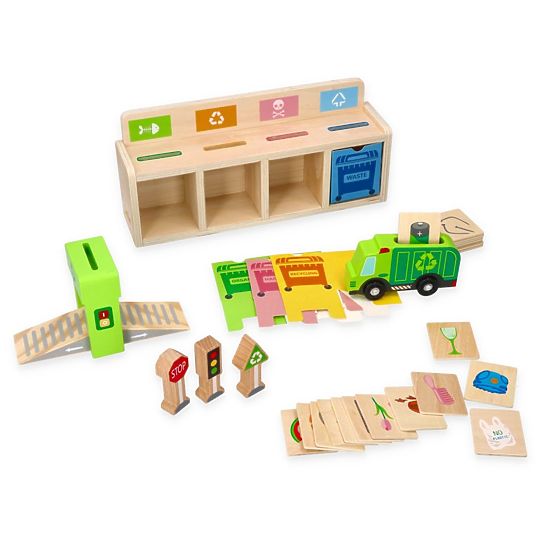 Drevená triedička odpadu - skladačka