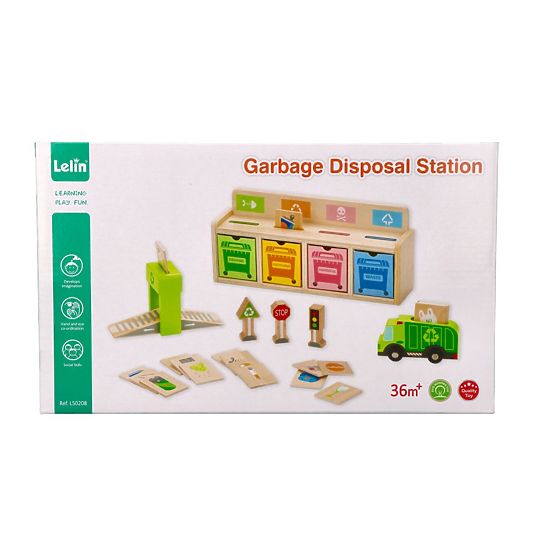 Drevená triedička odpadu - skladačka