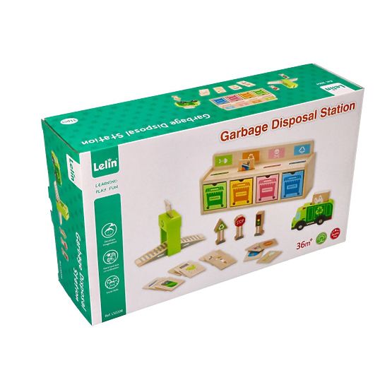 Drevená triedička odpadu - skladačka