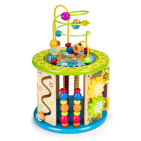 Drevená vzdelávacia kocka s hrami a kockami rybolov ECOTOYS