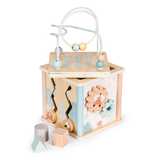 Drevená vzdelávacia kocka s tvarmi ECOTOYS