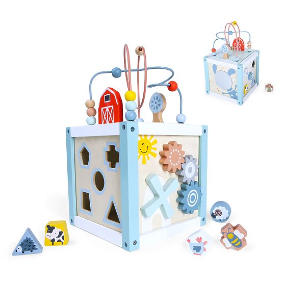 Drevená vzdelávacia kocka sorter +kocky ECOTOYS