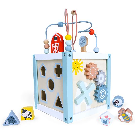 Drevená vzdelávacia kocka sorter +kocky ECOTOYS