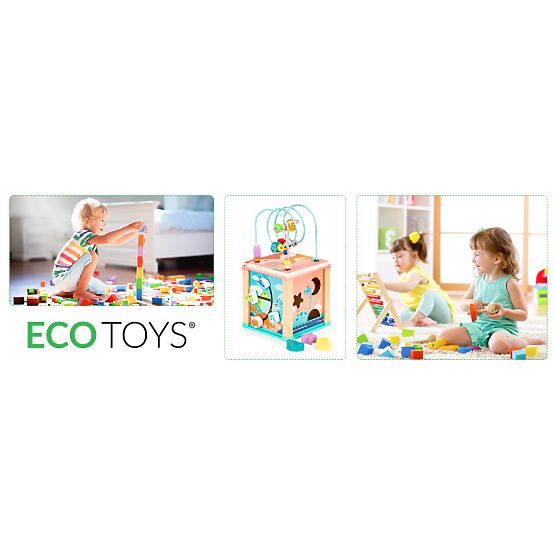 Drevená vzdelávacia kocka, triedič mula ECOTOYS
