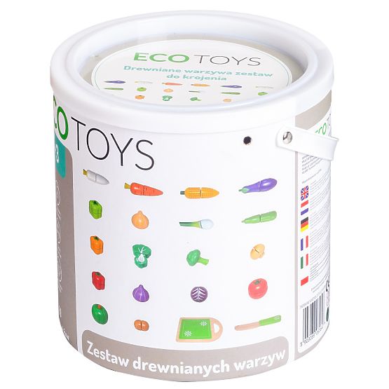 Drevená zelenina na krájanie pre deti 20 kusov ECOTOYS