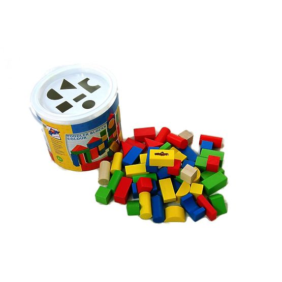 Drevené kocky 50 ks. Vedro so sortérom