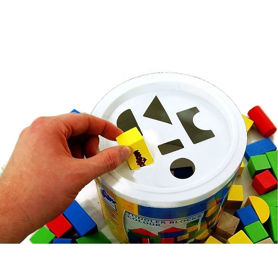 Drevené kocky 50 ks. Vedro so sortérom