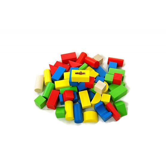 Drevené kocky 50 ks. Vedro so sortérom