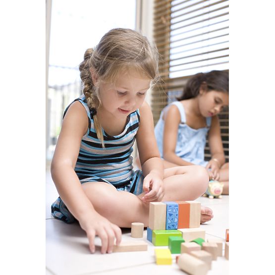 Drevené kocky Ecotoys - 100 ks