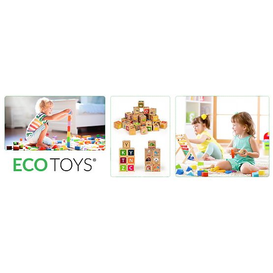 Drevené kocky - písmená, číslice a obrázky