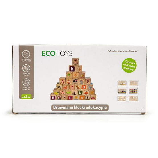 Drevené kocky - písmená, číslice a obrázky