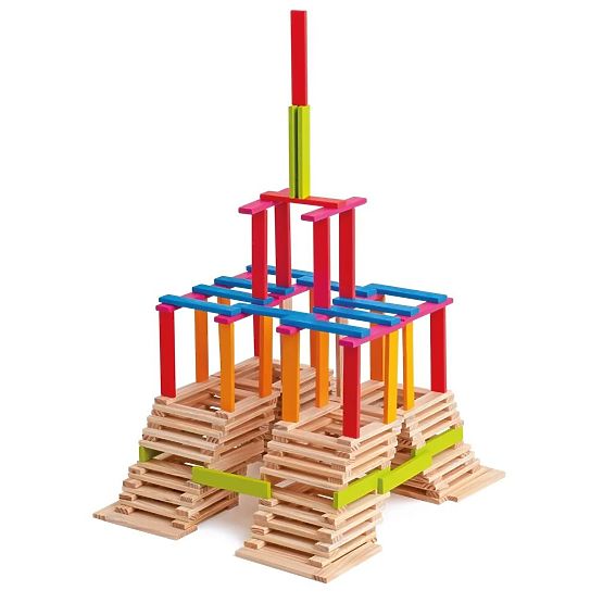 Drevené kocky planks 200 kusov