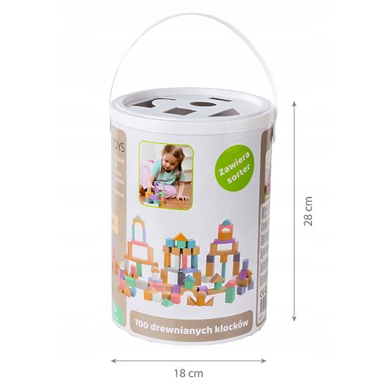 Drevené kocky v boxe - 100ks